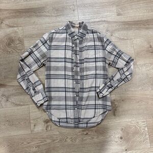 Club Monaco Gray & Tan Plaid Button-Down Shirt
